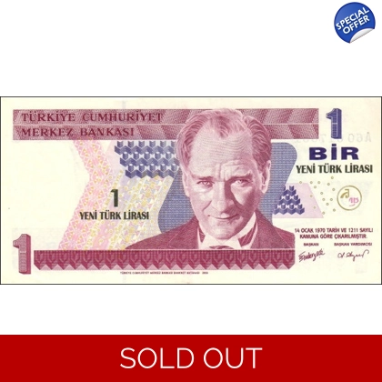 Turkey- 1 Y-T-Lirasi-2005-P216-B294a